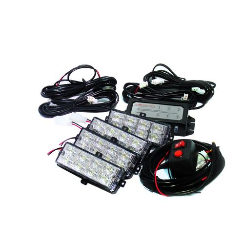 RS-281-4LED-A (4) LED Grille Strobe Light Kit (Amber)